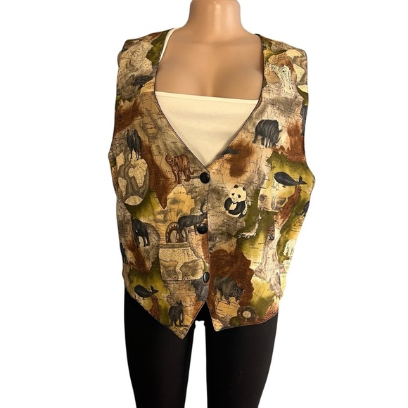 Linda Tilson Vintage Animal Print Vest - Picture 2 of 9